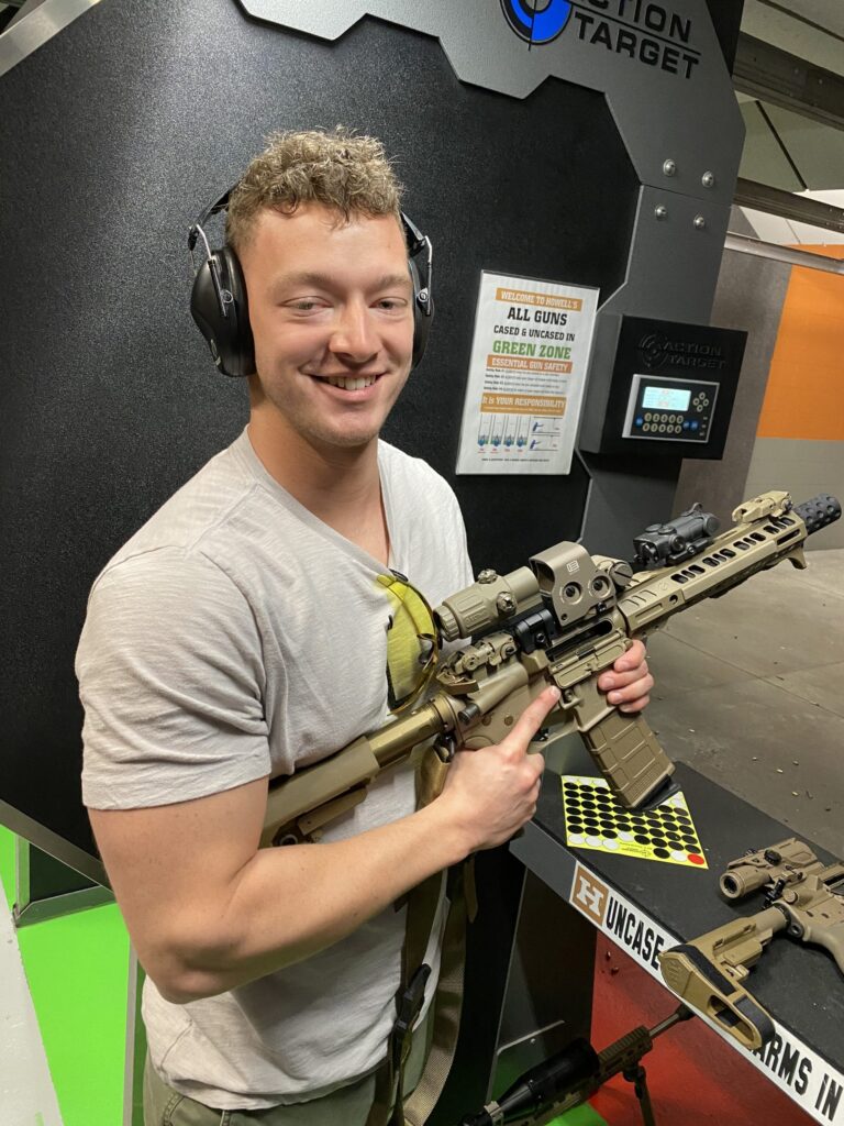 indoor range shooting ar 15 pistol scaled